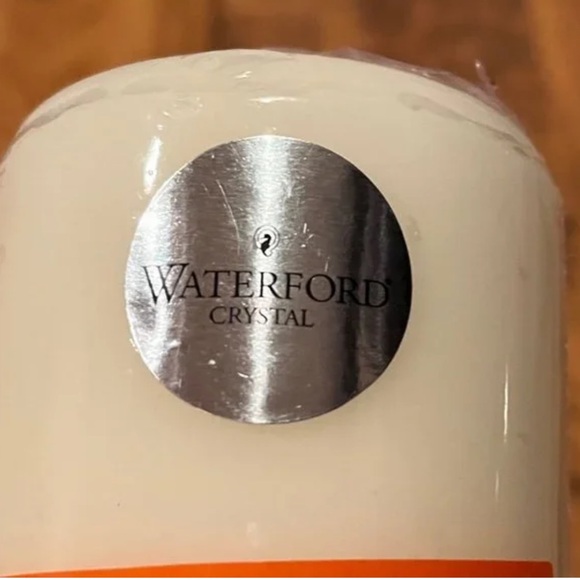 Waterford Paradisio Lead Crystal 4" Pillar Candle Holder & Candle - Picture 11 of 11